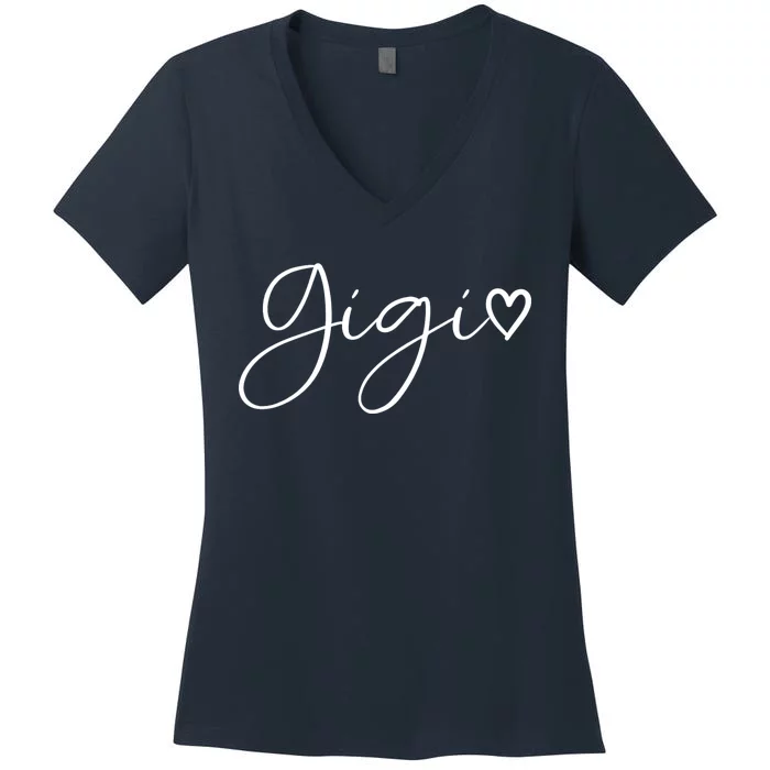 Gigi Gifts For Women Grandma Heart MotherS Day Gigi Women's V-Neck T-Shirt