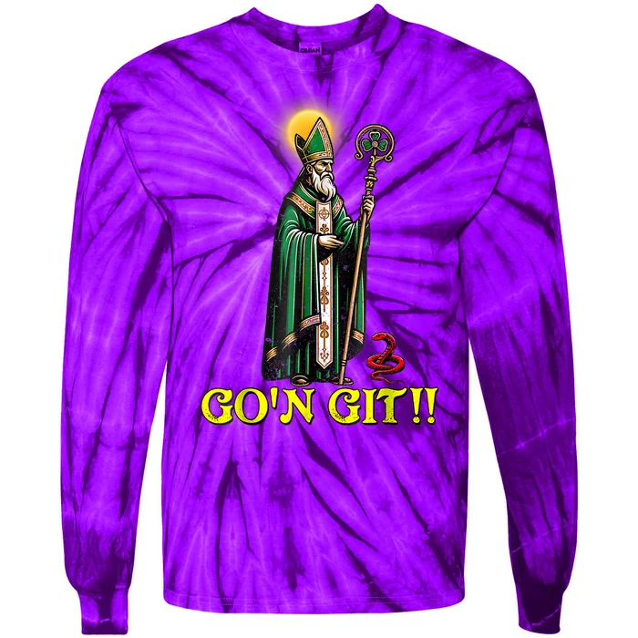 Gon Git Funny St Patricks Day Shamrock Irish Tie-Dye Long Sleeve Shirt