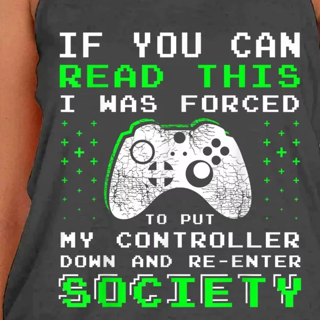 Gamer Gifts For Teen Boy If You Can Read This Video Game Women's Knotted Racerback Tank