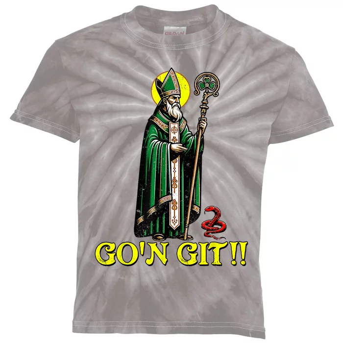 GOn Git Funny St Patricks Day Shamrock St Patty Party Iris Kids Tie-Dye T-Shirt