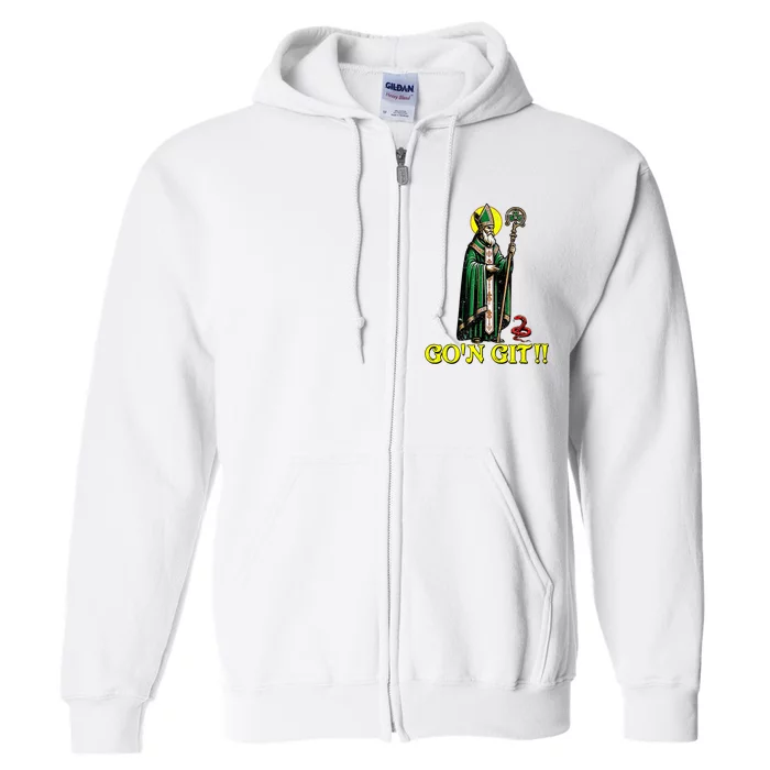 GOn Git Funny St Patricks Day Shamrock St Patty Party Iris Full Zip Hoodie