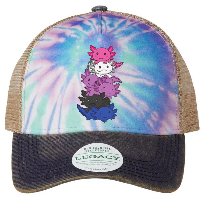 Genderfluid Gender fluid Pride LGBTQ Axolotl Animal Legacy Tie Dye Trucker Hat