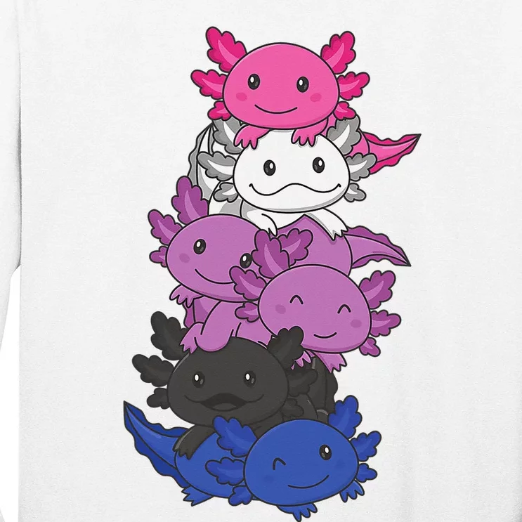 Genderfluid Gender fluid Pride LGBTQ Axolotl Animal Long Sleeve Shirt