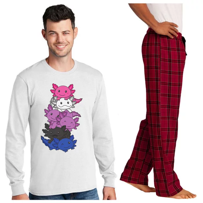 Genderfluid Gender fluid Pride LGBTQ Axolotl Animal Long Sleeve Pajama Set