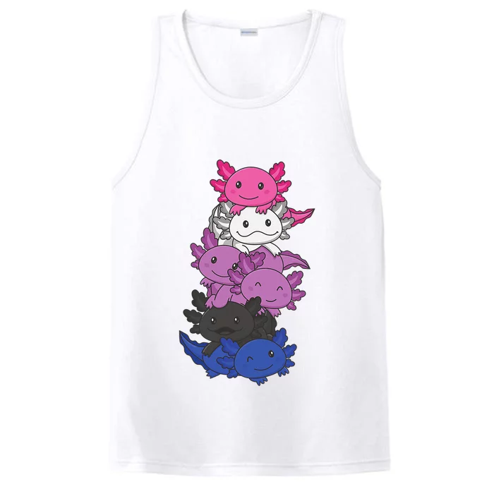 Genderfluid Gender fluid Pride LGBTQ Axolotl Animal Performance Tank