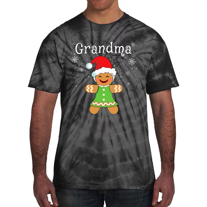 Grandma Gingerbread Family Matching funny Christmas Tie-Dye T-Shirt