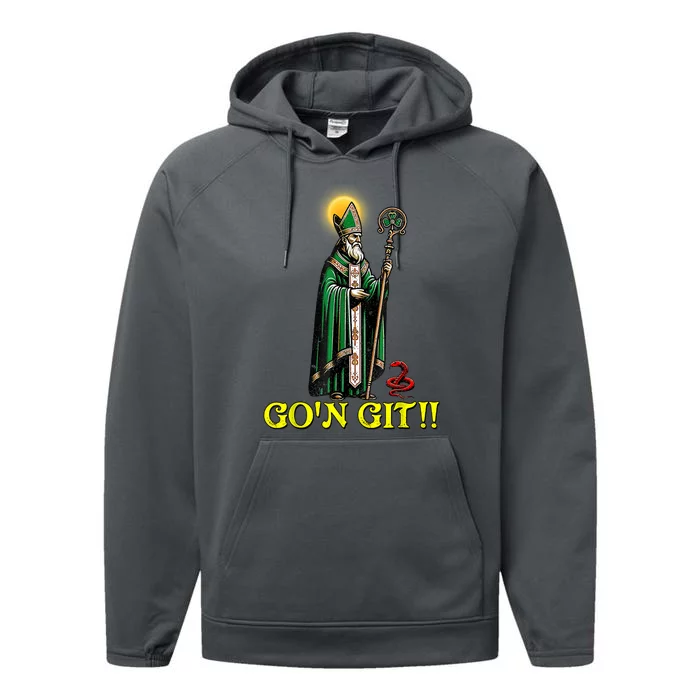 GOn Git Funny St Patricks Day Shamrock Irish Performance Fleece Hoodie