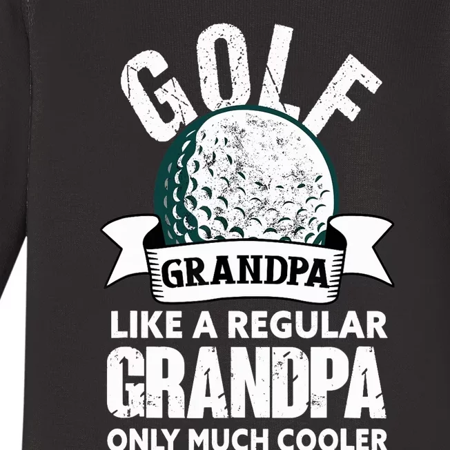 Golf Grandpa Funny Golfing Golfer Grandfather Baby Long Sleeve Bodysuit