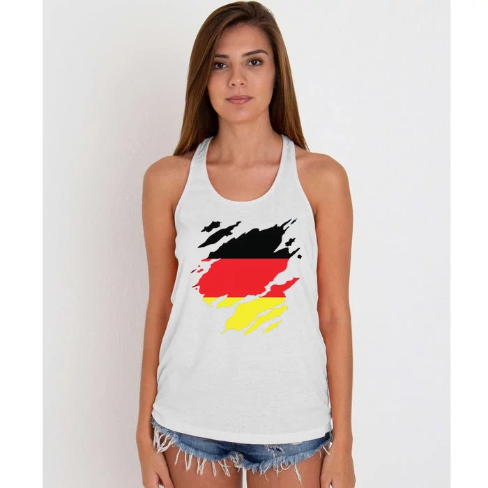 Germany German Flag Heritage Women's Knotted Racerback Tank