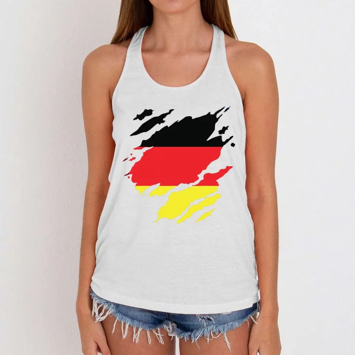 Germany German Flag Heritage Women's Knotted Racerback Tank