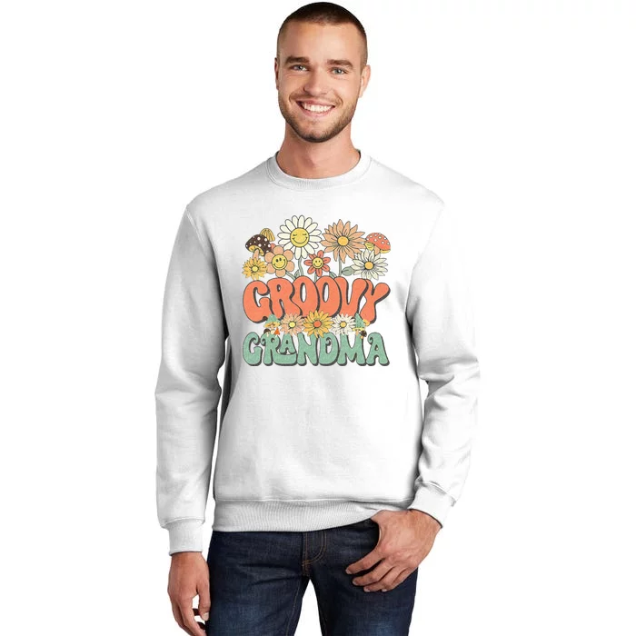 Groovy Grandma Floral Hippie Retro Daisy Flower Mothers Day Sweatshirt