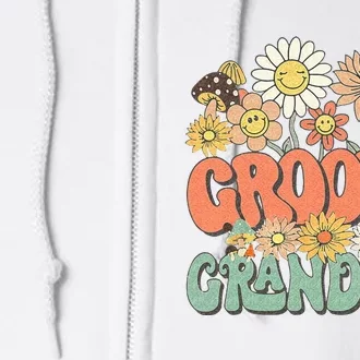 Groovy Grandma Floral Hippie Retro Daisy Flower Mothers Day Full Zip Hoodie