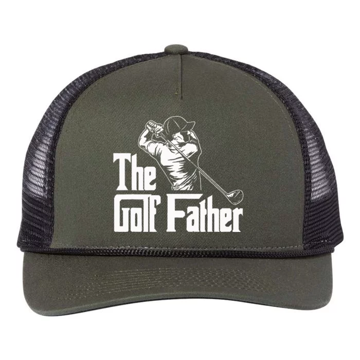 Golf Golfer Father Golfing Player Ball Course Putter Caddy Retro Rope Trucker Hat Cap