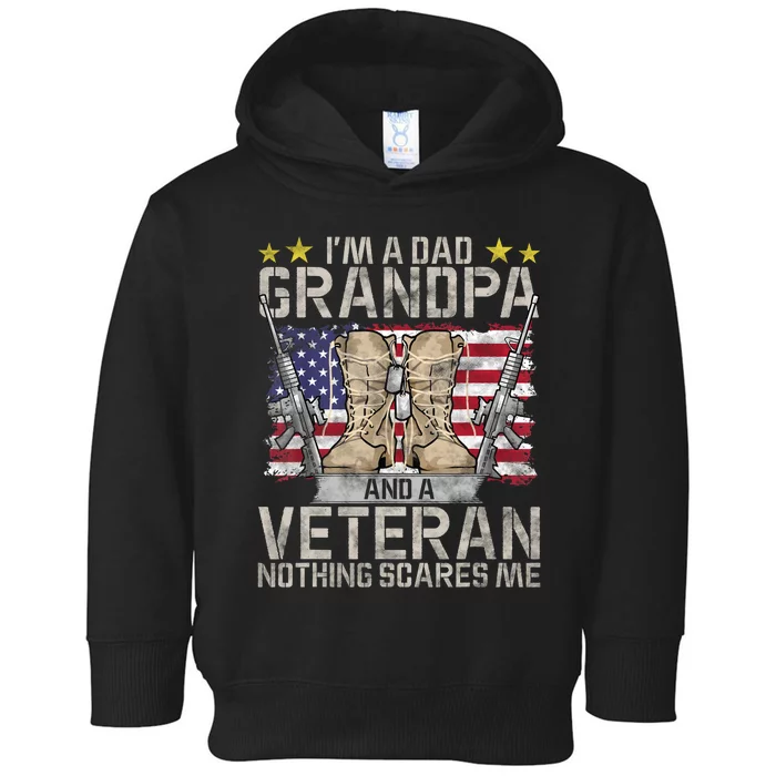 Grandpa Gift For Men Fathers Day Im A Dad Grandpa Veteran Toddler Hoodie