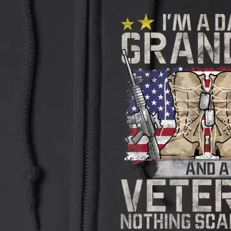 Grandpa Gift For Men Fathers Day Im A Dad Grandpa Veteran Full Zip Hoodie