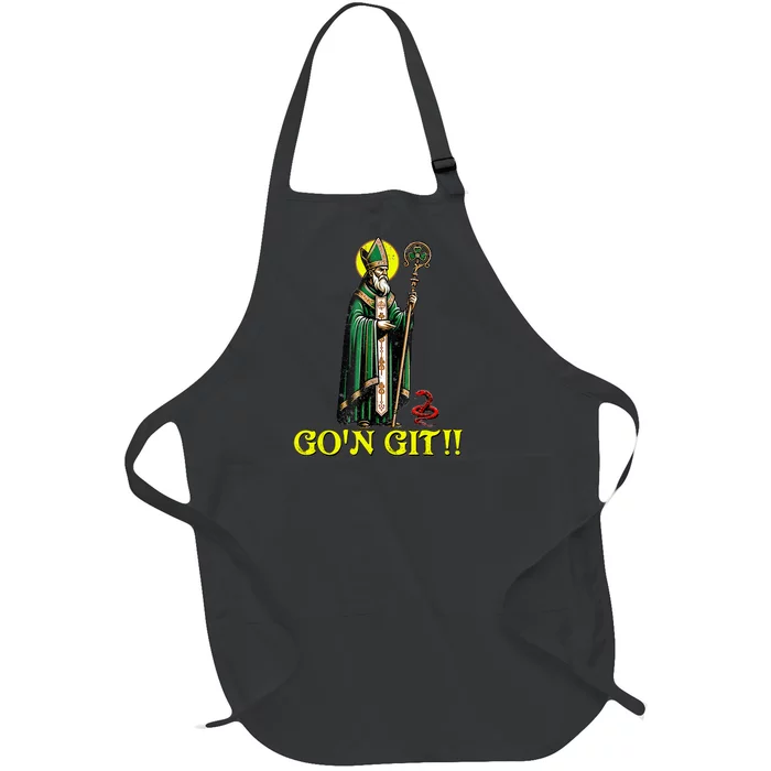 Gon Git Funny St Patricks Day Shamrock St Patty Party Irish Full-Length Apron With Pocket