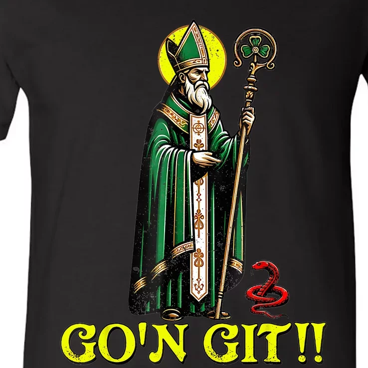 Gon Git Funny St Patricks Day Shamrock St Patty Party Irish V-Neck T-Shirt