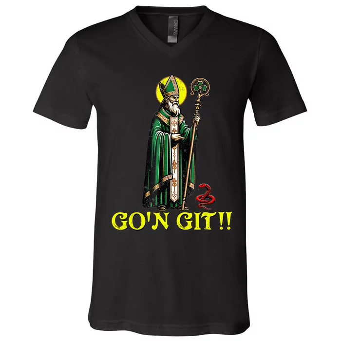 Gon Git Funny St Patricks Day Shamrock St Patty Party Irish V-Neck T-Shirt