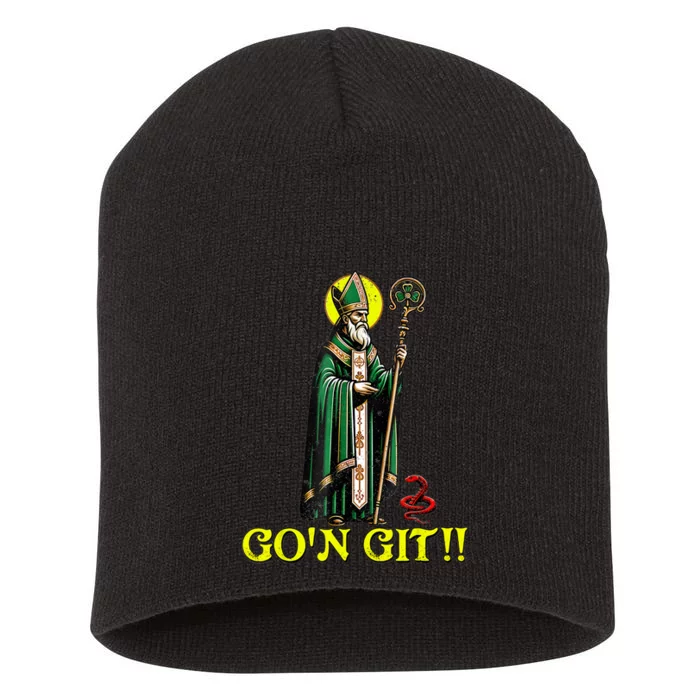 Gon Git Funny St Patricks Day Shamrock St Patty Party Irish Short Acrylic Beanie