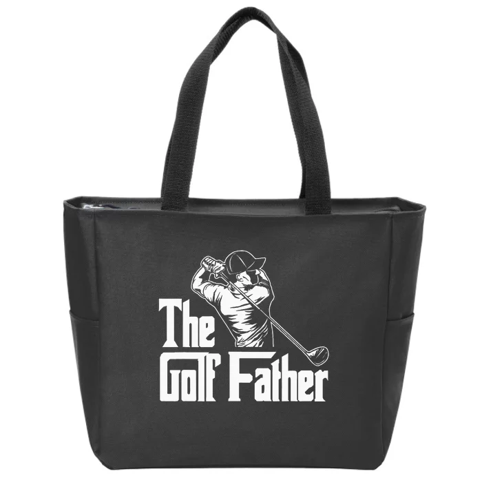 Golf Golfer Father Golfing Player Ball Course Putter Caddy Zip Tote Bag