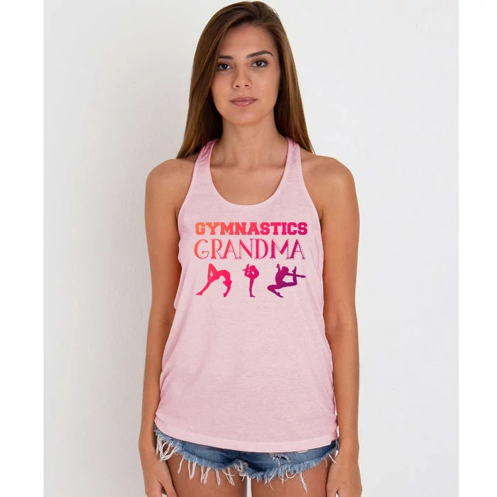 Gymnastics Grandma For Grandmothers Great Gift Women's Knotted Racerback Tank