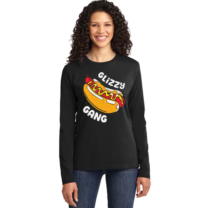 Glizzy Gang Funny Hot Dog Ladies Long Sleeve Shirt