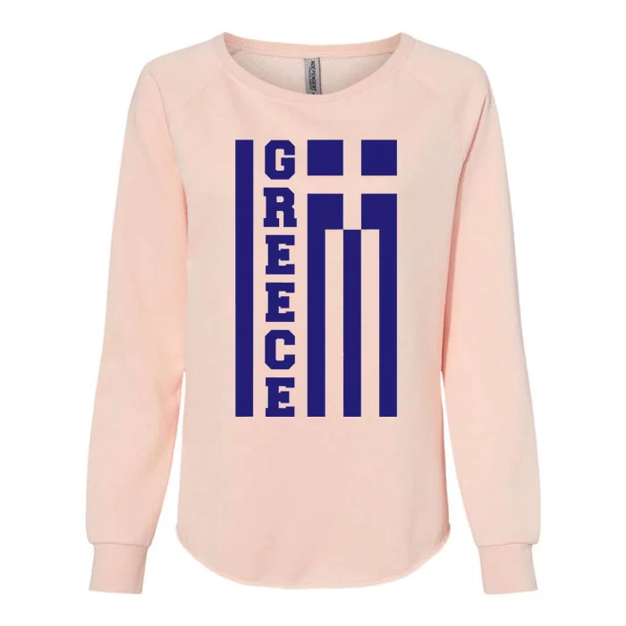 Greece Greek Flag Heart Womens California Wash Sweatshirt