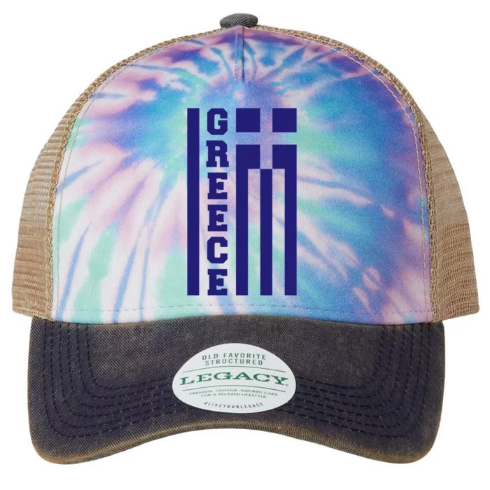 Greece Greek Flag Heart Legacy Tie Dye Trucker Hat