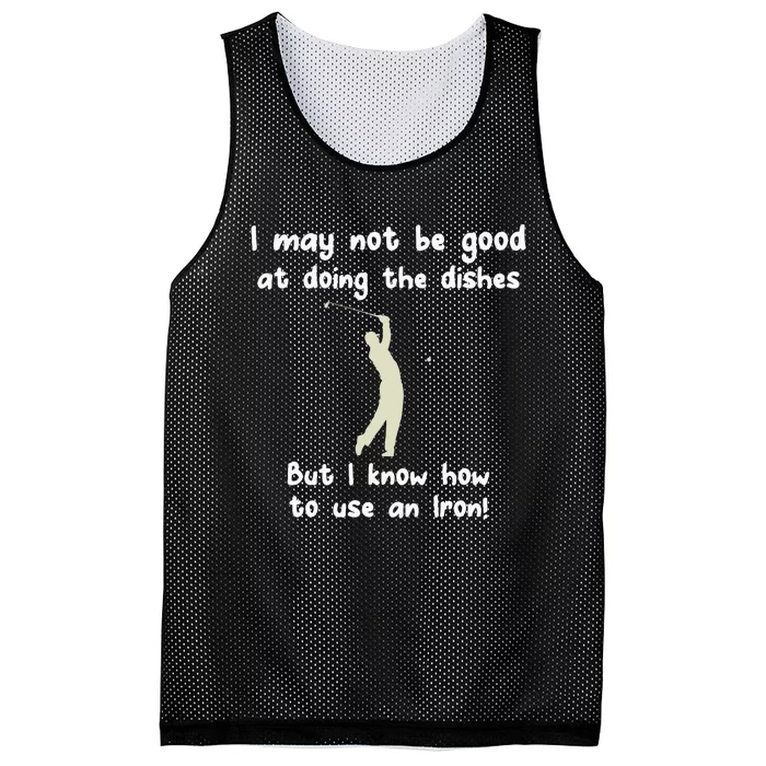 Golf Gag Fun Vintage Golfing Iron Pun Joke Golfer Mesh Reversible Basketball Jersey Tank