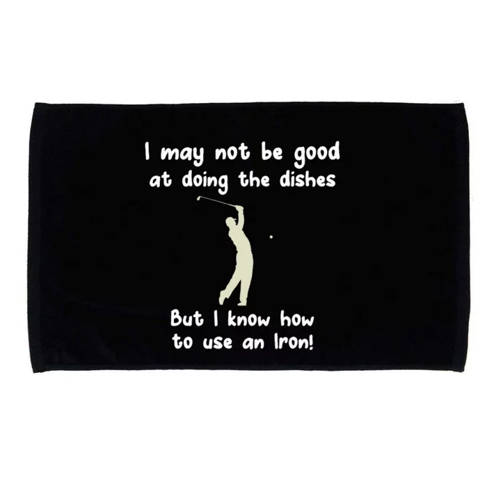 Golf Gag Fun Vintage Golfing Iron Pun Joke Golfer Microfiber Hand Towel