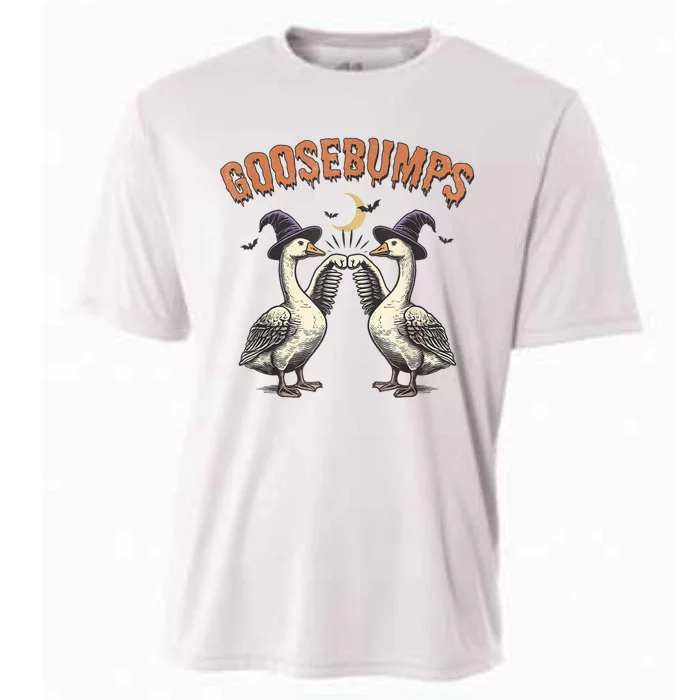 Goosebumps Geese Funny Halloween Witches Hat Cooling Performance Crew T-Shirt