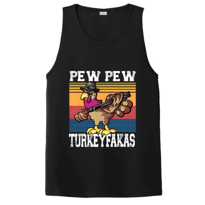 God Guns Feasting Pumpkin Turkey Cool Thanksgiving Gifts Performance Tank