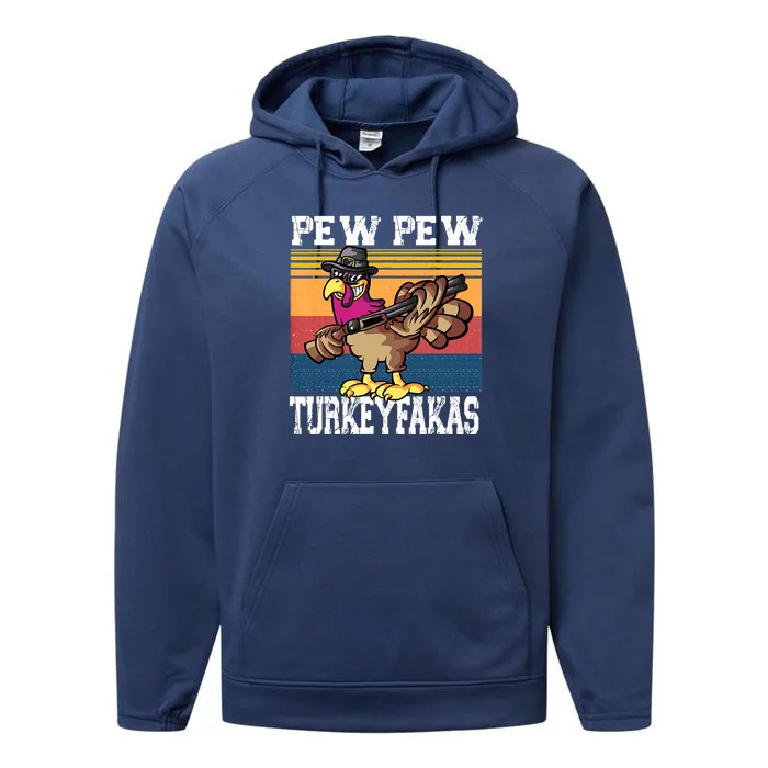 God Guns Feasting Pumpkin Turkey Cool Thanksgiving Gifts Performance Fleece Hoodie