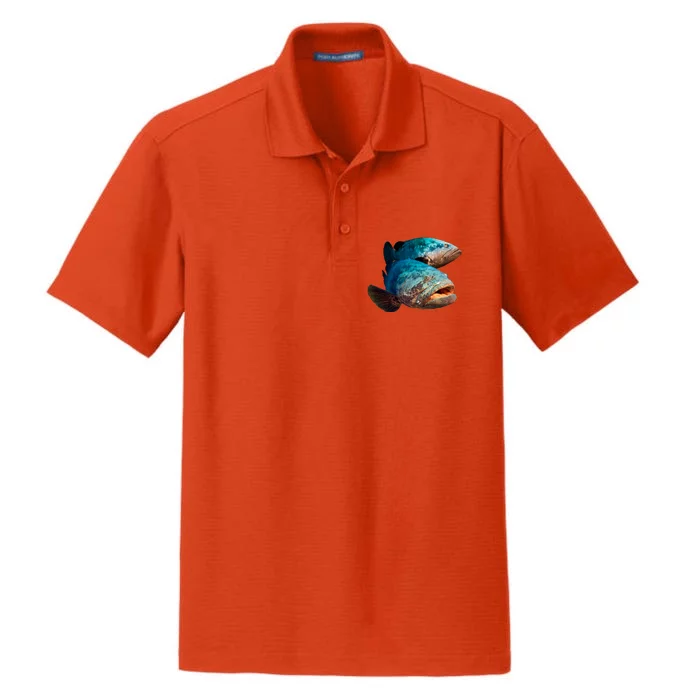 Goliath Grouper Fish Dry Zone Grid Performance Polo