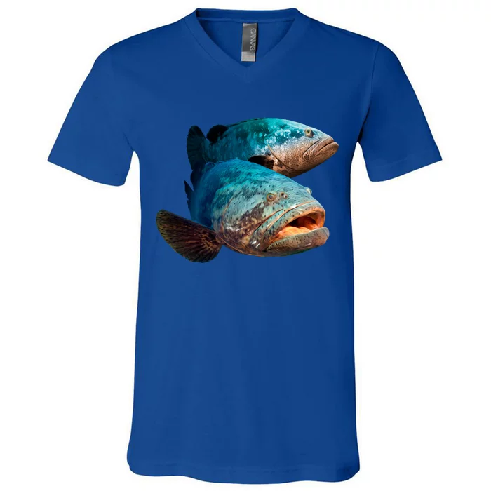 Goliath Grouper Fish V-Neck T-Shirt