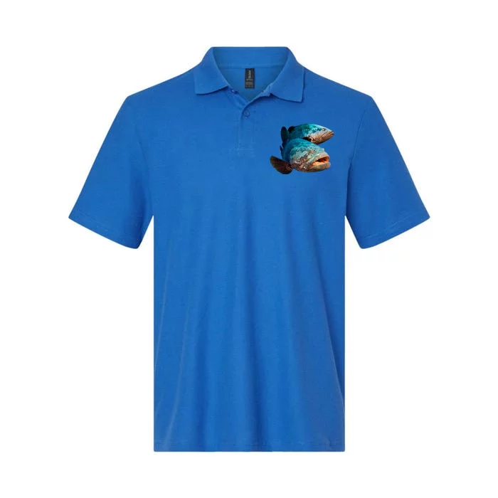 Goliath Grouper Fish Softstyle Adult Sport Polo