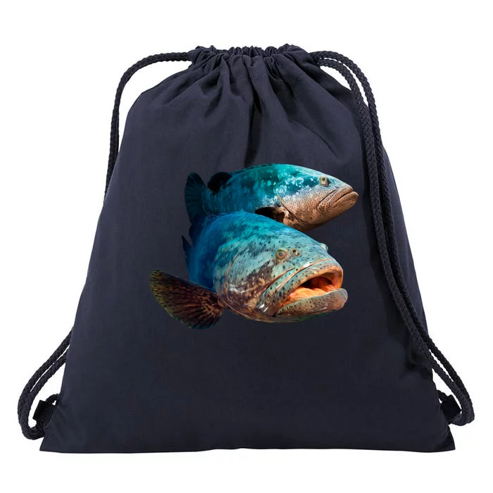 Goliath Grouper Fish Drawstring Bag