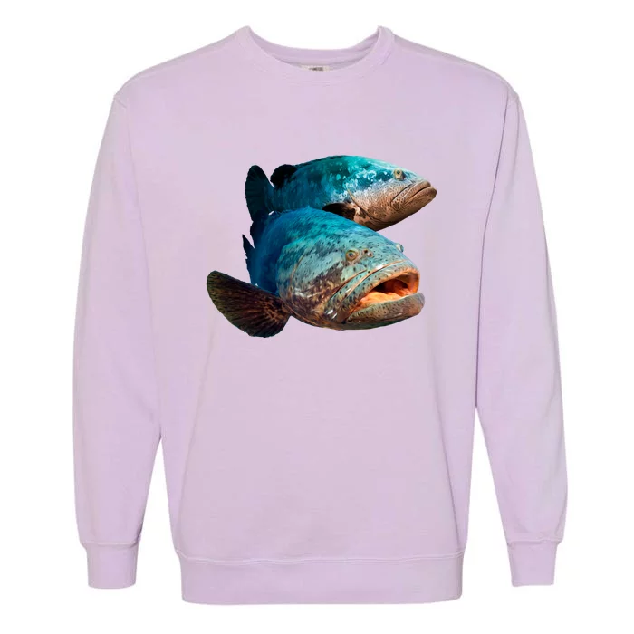 Goliath Grouper Fish Garment-Dyed Sweatshirt