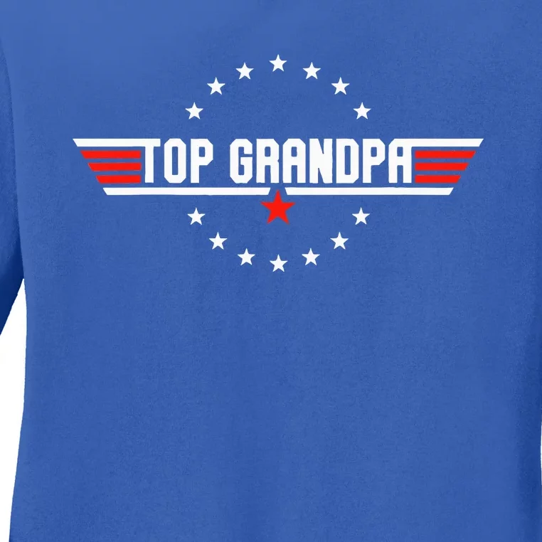 Grandpa Gift From Grandkids Son Daughter Ladies Long Sleeve Shirt