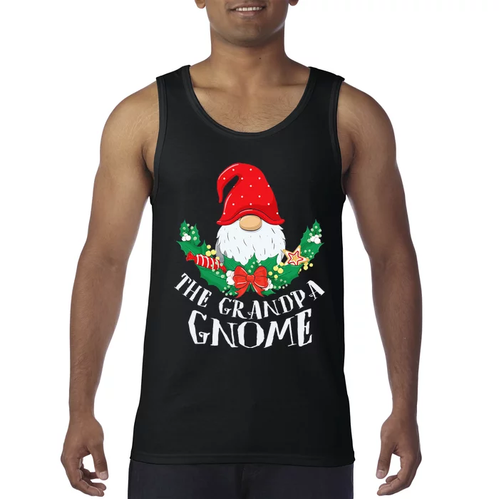 Grandpa Gnome Funny Matching Family Christmas Party Pajama Tank Top