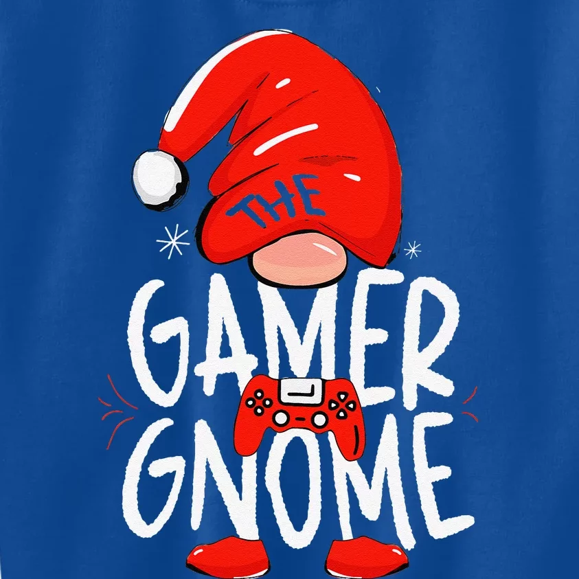 Gamer Gnome Funny Gaming Christmas Gnomies Family Matching Kids Sweatshirt