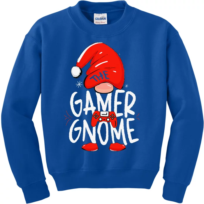 Gamer Gnome Funny Gaming Christmas Gnomies Family Matching Kids Sweatshirt