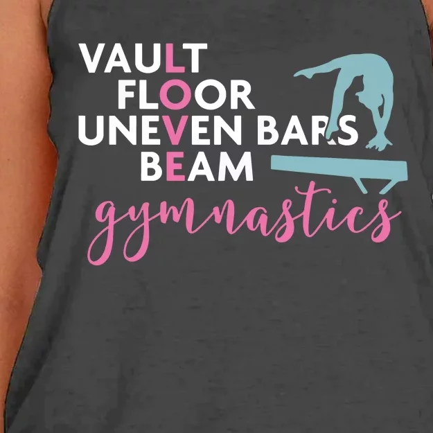 Gymnastics Gift For Girl Love Beam Gymnast Women's Knotted Racerback Tank