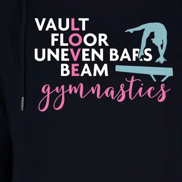 Gymnastics Gift For Girl Love Beam Gymnast Womens Funnel Neck Pullover Hood