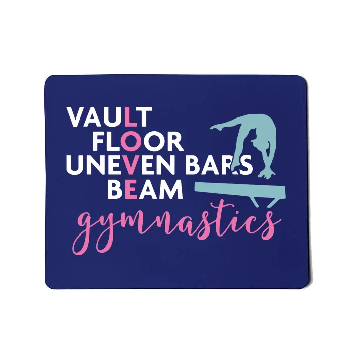 Gymnastics Gift For Girl Love Beam Gymnast Mousepad