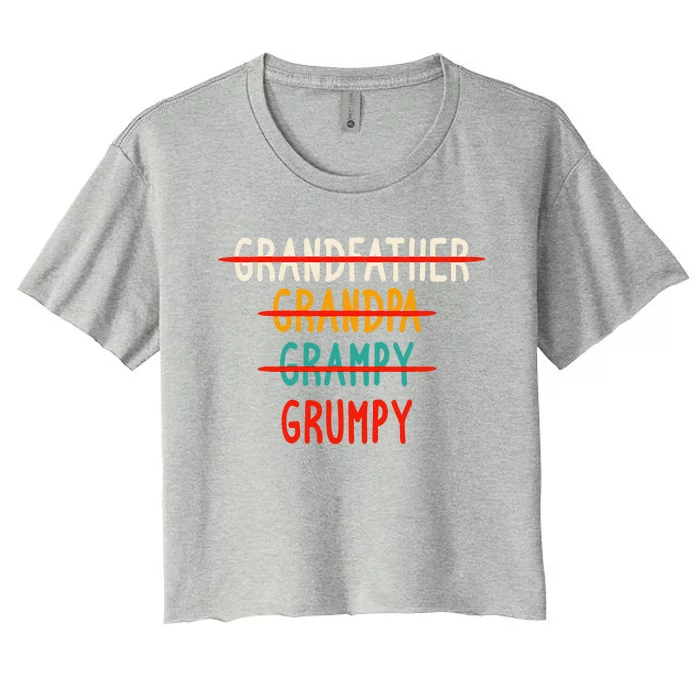 Grumpy Grandfather Fathers Day Women's Crop Top Tee