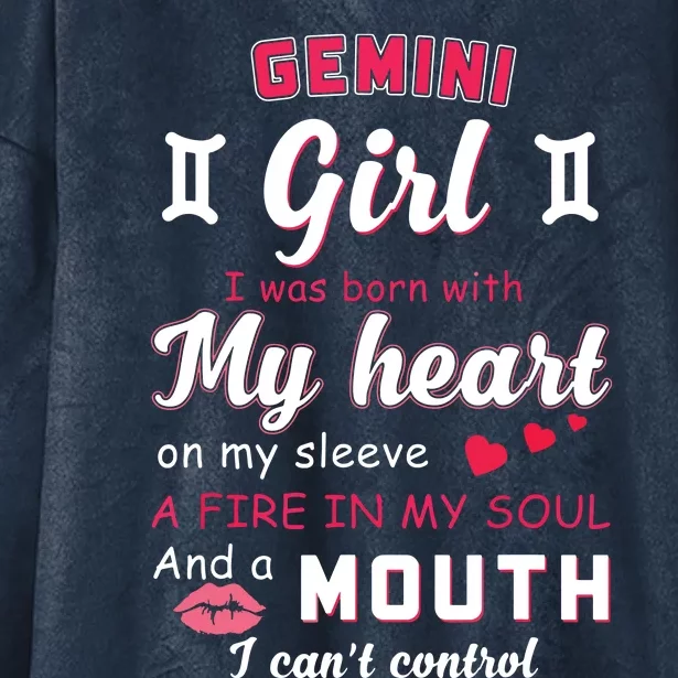 Gemini Girl Funny Quote With Zodiac Sign Birthday Gift Hooded Wearable Blanket