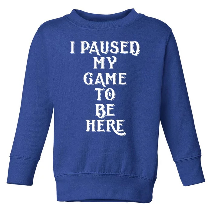 Gamer Gift For Console Gamers I Paused My Game To Be Here Gift Toddler Sweatshirt