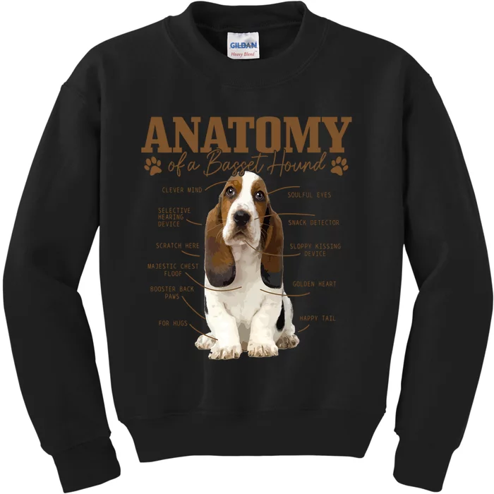 Great Gift Funny Cute Dog Basset Mom Kids Sweatshirt