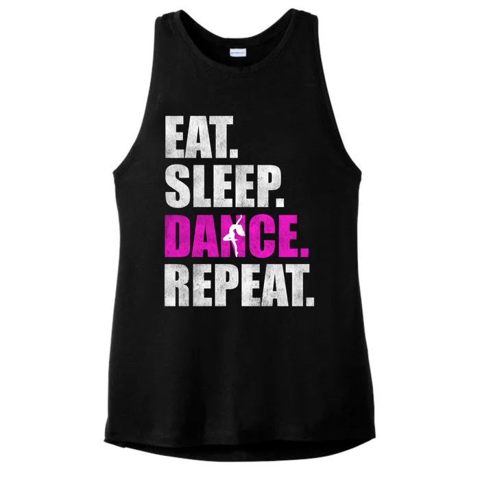 Great Gift For Love Dancer Eat Sleep Dance Repeat Ladies Tri-Blend Wicking Tank